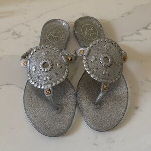Jack Rogers Jelly Silver Sandals